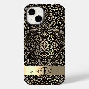 Funda Para iPhone 14 De Case-Mate Elegante Mandala Negro Dorado con Estilo