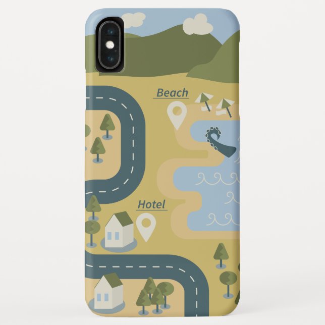 Funda De Case-Mate Para iPhone Elegante mapa de viajes de vacaciones de personali (Reverso)