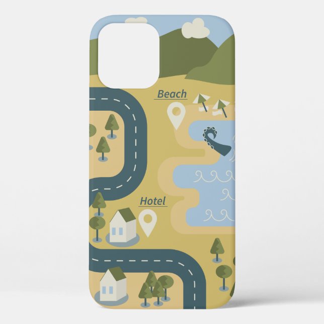 Funda De Case-Mate Para iPhone Elegante mapa de viajes de vacaciones de personali (Reverso )