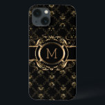 title_seo2 Elegante marco floral negro y dorado barroco<br><div class="desc">Elegante marco floral negro y dorado estilo barroco con monograma de personalizable.</div>