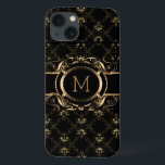 title_seo2 Elegante marco floral negro y dorado barroco<br><div class="desc">Elegante marco floral negro y dorado estilo barroco con monograma de personalizable.</div>