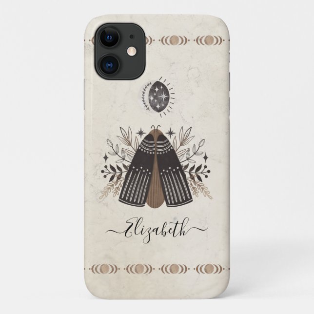 Funda De Case-Mate Para iPhone Elegante mariposa bohemia (Reverso)