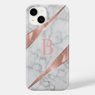 Funda Para iPhone 14 De Case-Mate Elegante Mármol Blanco Geométrico Metálico Rosa Do