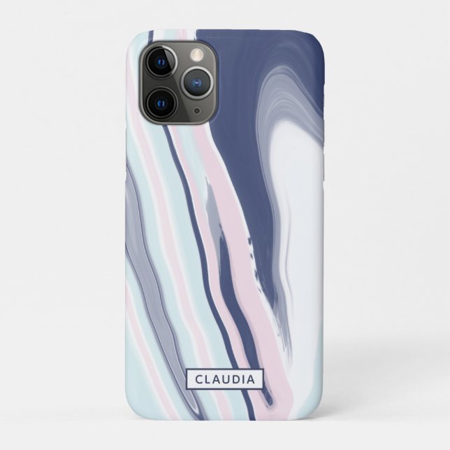 Funda De Case-Mate Para iPhone Elegante mármol blanco rosa azul blanco (Reverso)