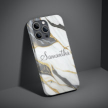 Elegante Mármol Gris dorado personalizado y blanco