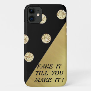 Funda Para iPhone 11 Elegante Moda Black Gold Dots-Motivational Message