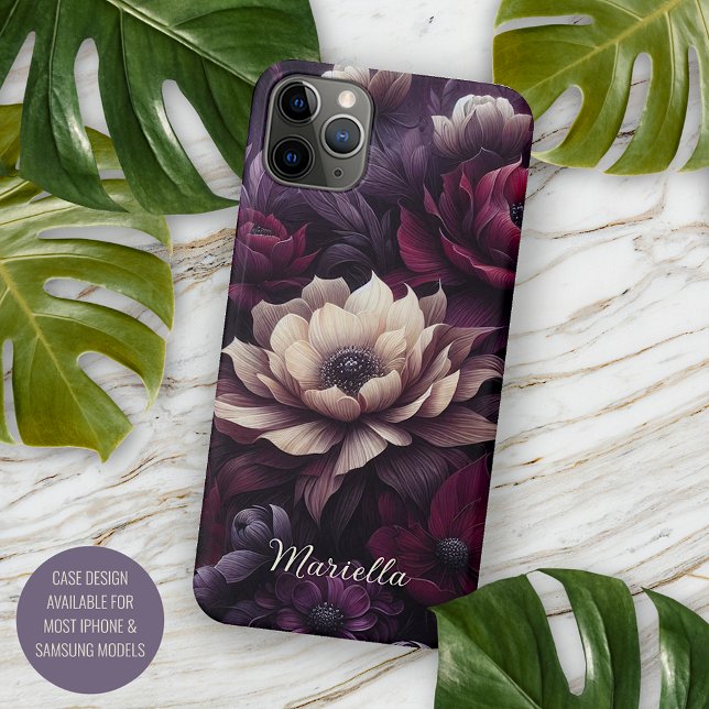 Funda De Case-Mate Para iPhone Elegante Moda Dahlias Bella Artes Pintura Botánica (Subido por el creador)