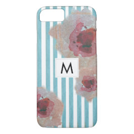 Funda Para iPhone 8/7 Elegante Moda de Boho a rayas Monogramado Floral