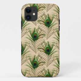 Funda Para iPhone 11 Elegante Moda de plumas de pavo real