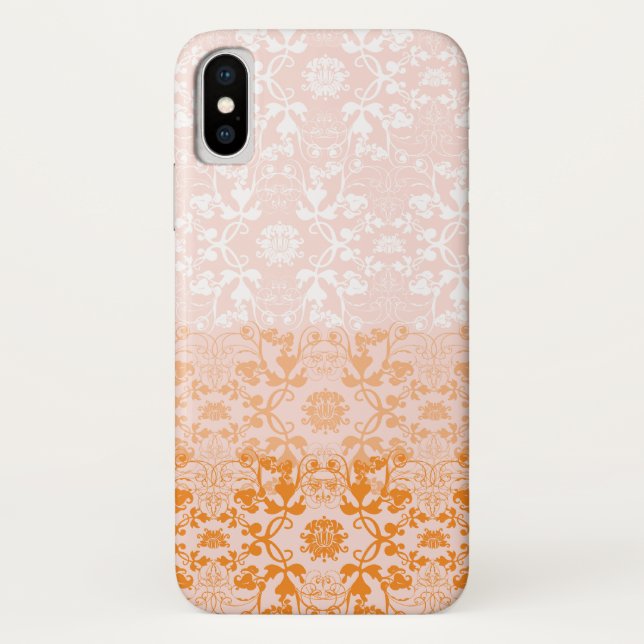 Funda De Case-Mate Para iPhone Elegante Moda desparramada Damask Lace Florals (Reverso)