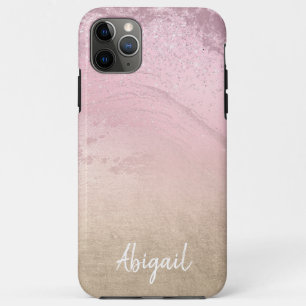 Funda Para iPhone 11 Pro Max Elegante moda moderna rosa  de mármol purpurina do