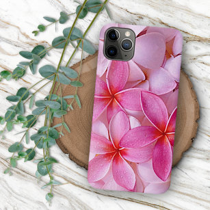 Funda Para iPhone 15 Pro Max Elegante Moda Pastel Flores de Plumeria Rosa Hawái
