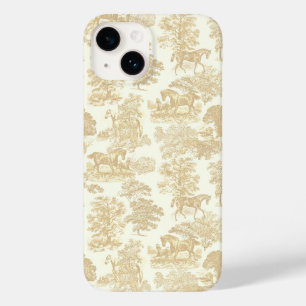 Funda Para iPhone 14 De Case-Mate Elegante Moda Vintage Cream Beige Horse Toile