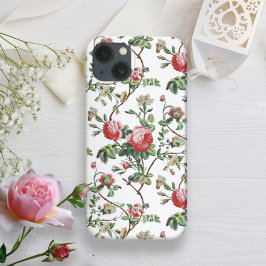 Funda Para iPhone 13 Elegante Moda Vintage Rosa Floral