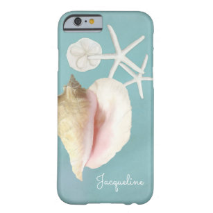 Funda Barely There Para iPhone 6 Elegante Moderno Beach Conch Shell Starfish Art