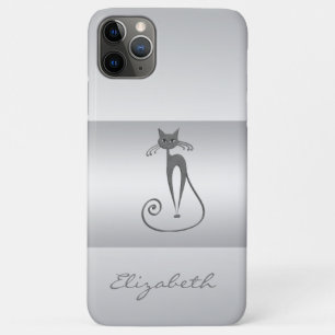 Funda Para iPhone 11 Pro Max Elegante Moderno Femenino, Gato