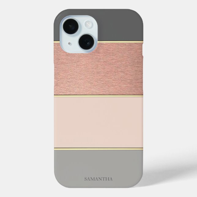 Funda De Case-Mate Para iPhone Elegante moderno fresco a rayas (Reverso )