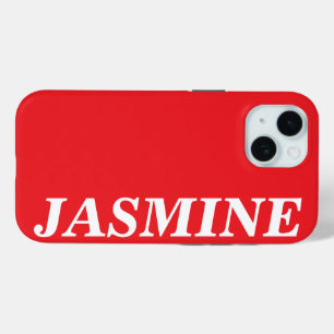 FUNDA PARA iPhone 15 ELEGANTE MODERNO NOMBRE PERSONALIZADO COLOR ROJO S