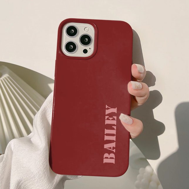 Funda De Case-Mate Para iPhone Elegante Moderno Rojo Profundo Personalizado  (Subido por el creador)