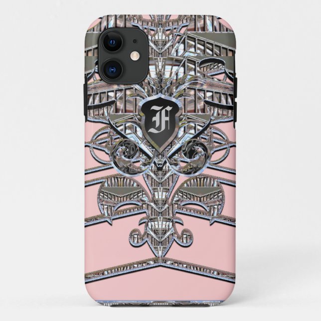 Funda De Case-Mate Para iPhone Elegante Monograma Art Deco (Reverso)