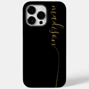 Funda Para iPhone 14 Pro Max De Case-Mate Elegante Monograma Black Gold Script