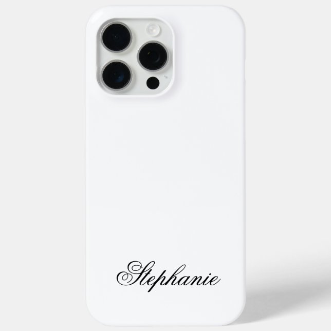 Funda De Case-Mate Para iPhone Elegante Monograma Blanco y Negro (Reverso )