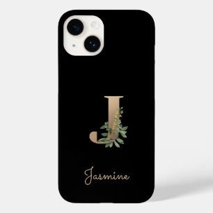 Funda Para iPhone 14 De Case-Mate Elegante Monograma Botánico Carta de Oro J