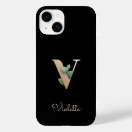 Funda Para iPhone 14 De Case-Mate Elegante Monograma Botánico Carta de Oro V