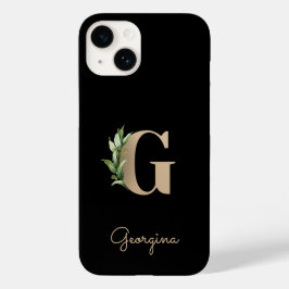 Funda Para iPhone 14 De Case-Mate Elegante Monograma Botánico Letra Gold G