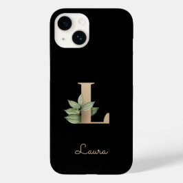Funda Para iPhone 14 De Case-Mate Elegante Monograma Botánico Letra Gold L