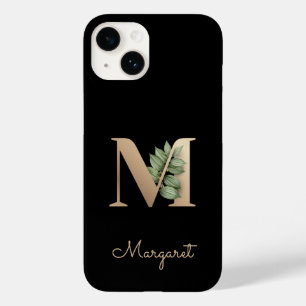 Funda Para iPhone 14 De Case-Mate Elegante Monograma Botánico Letra Gold M