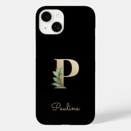 Funda Para iPhone 14 De Case-Mate Elegante Monograma Botánico Letra Gold P