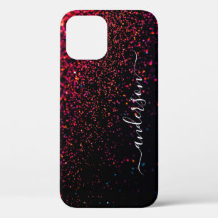 Funda Para iPhone 12 Pro Elegante monograma con nombre con brillo
