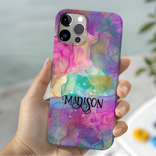 Funda Para iPhone 11 Pro Elegante monograma de arte de mármol colorido