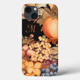 Funda Para iPhone 13 Elegante monograma de cosecha de otoño elegante