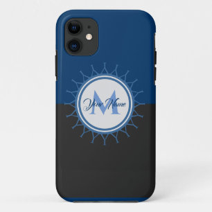 Funda Para iPhone 11 Elegante monograma de dos colores intenso!