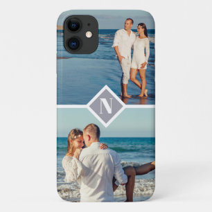 Funda Para iPhone 11 Elegante monograma de fotografía de pareja persona