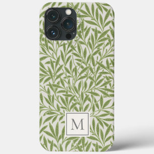 Funda Para iPhone 13 Pro Max Elegante Monograma de hojas salvajes verdes de épo