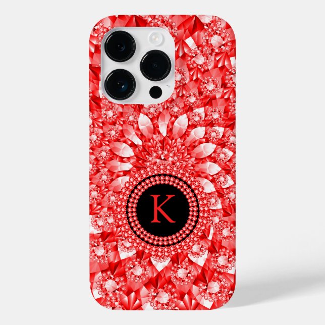 Funda De Case-Mate Para iPhone Elegante Monograma de impresión Purpurina de diama (Reverso )