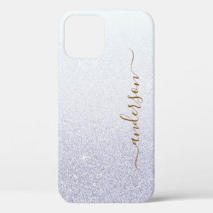 Funda Para iPhone 12 Elegante monograma de nombre con brillo