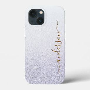Funda Para iPhone 13 Mini Elegante monograma de nombre con brillo