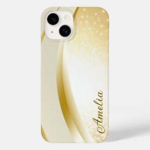 Funda Para iPhone 14 De Case-Mate Elegante monograma de nombre con brillo