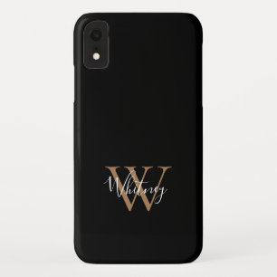 Funda Para iPhone XR Elegante monograma de nombre con letra script mode