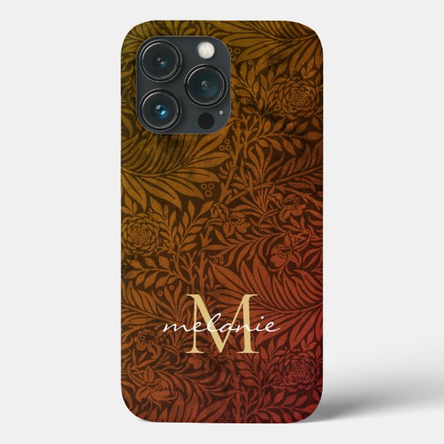 Funda De Case-Mate Para iPhone Elegante Monograma de Patrón Botánico Boho Terraco (Reverso )
