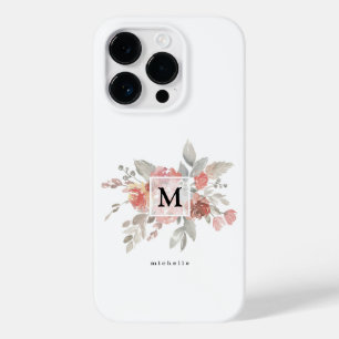 Funda Para iPhone 14 Pro De Case-Mate Elegante Monograma Floral Rosa Rubor