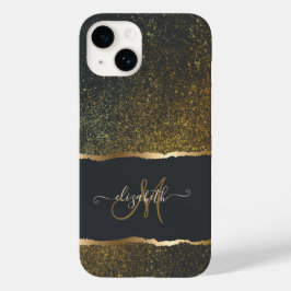 Funda Para iPhone 14 De Case-Mate Elegante Monograma Moderno con Toque de Oro