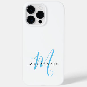 Funda Para iPhone 14 Pro Max De Case-Mate Elegante Monograma Moderno de Letra Script Cielo A