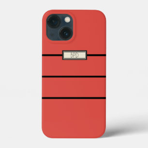 Funda Para iPhone 13 Mini Elegante Monograma Moderno y Genial Rojo Lindo