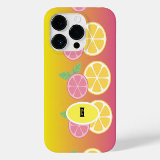 Funda Para iPhone 14 Pro De Case-Mate Elegante Monograma rosa y amarillo