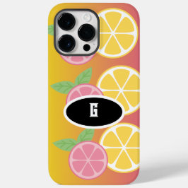 Funda Para iPhone 14 Pro Max De Case-Mate Elegante Monograma rosa y amarillo